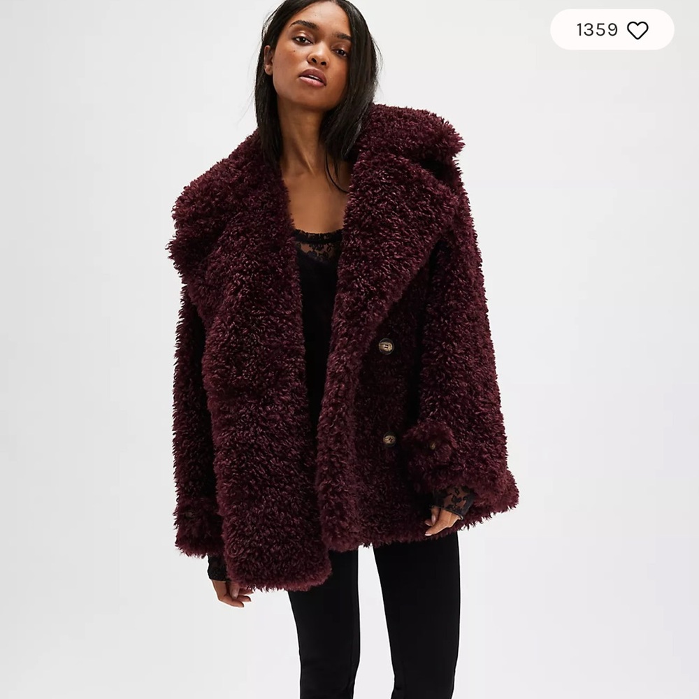 Free People Sophie Faux Fur Peacoat- Small